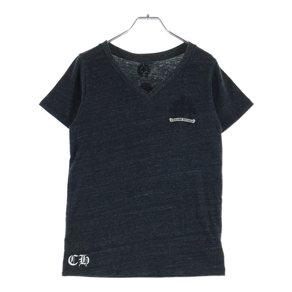 CHROME HEARTS(クロムハーツ) OLD Back Cemetery Cross Tee オールド バック セメタリークロス Vネック 半袖Tシャツ カットソー ブラック