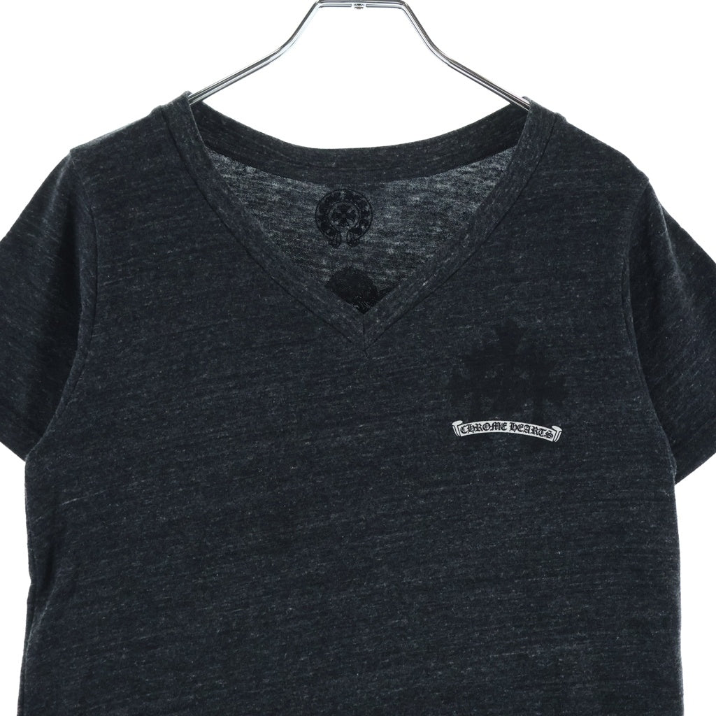 CHROME HEARTS(クロムハーツ) OLD Back Cemetery Cross Tee オールド バック セメタリークロス Vネック 半袖Tシャツ カットソー ブラック