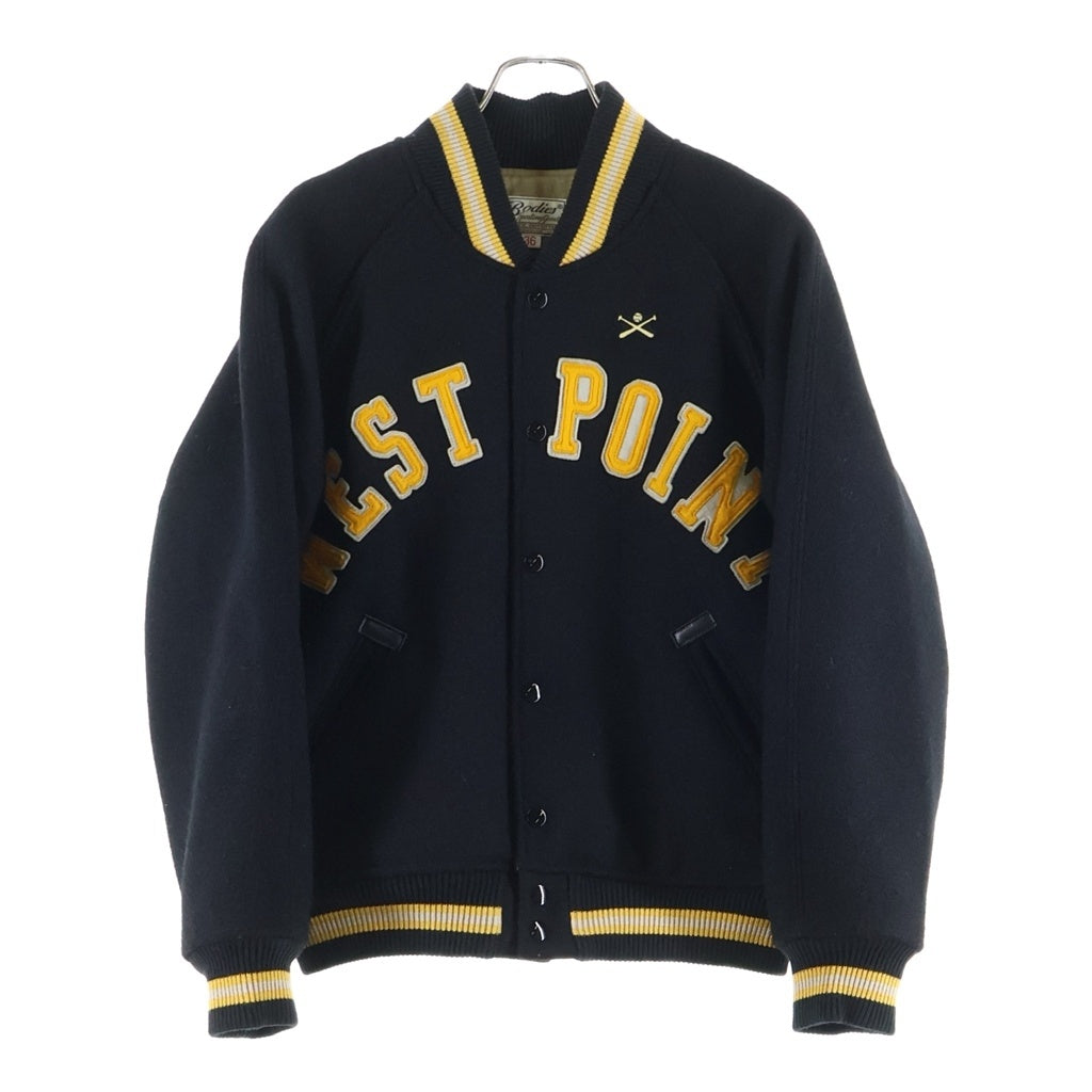 WAREHOUSE(ウェアハウス) WEST POINT Logo Stadium Jacket ロゴ スタジアムジャケット ウール ブラック