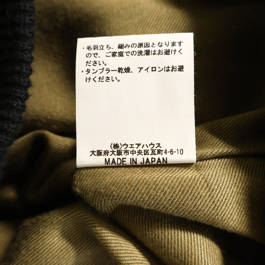WAREHOUSE(ウェアハウス) WEST POINT Logo Stadium Jacket ロゴ スタジアムジャケット ウール ブラック