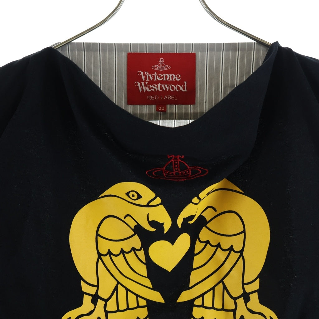 Vivienne Westwood(ヴィヴィアンウエストウッド) REDLABEL Twin Bird Docking L/S Tee ツインバード ドッキング 切り替え ロングスリーブ 長袖Tシャツ シャツ ブラック/グレー レディース