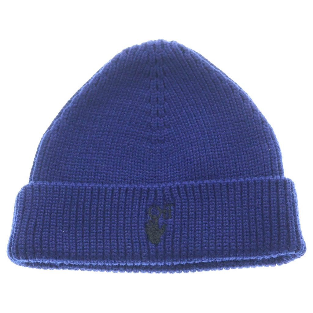 OFF-WHITE(オフホワイト) 21AW Hand Off Wool Rib Beanie ハンズオフ ウール リブビーニー ニット帽 帽子 ネイビー OMLC016F21KNI001