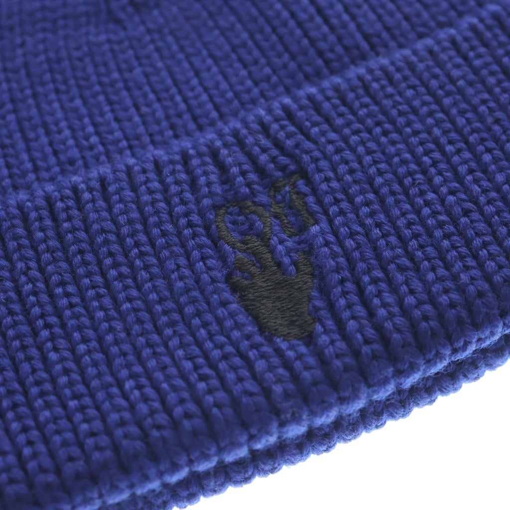 OFF-WHITE(オフホワイト) 21AW Hand Off Wool Rib Beanie ハンズオフ ウール リブビーニー ニット帽 帽子 ネイビー OMLC016F21KNI001