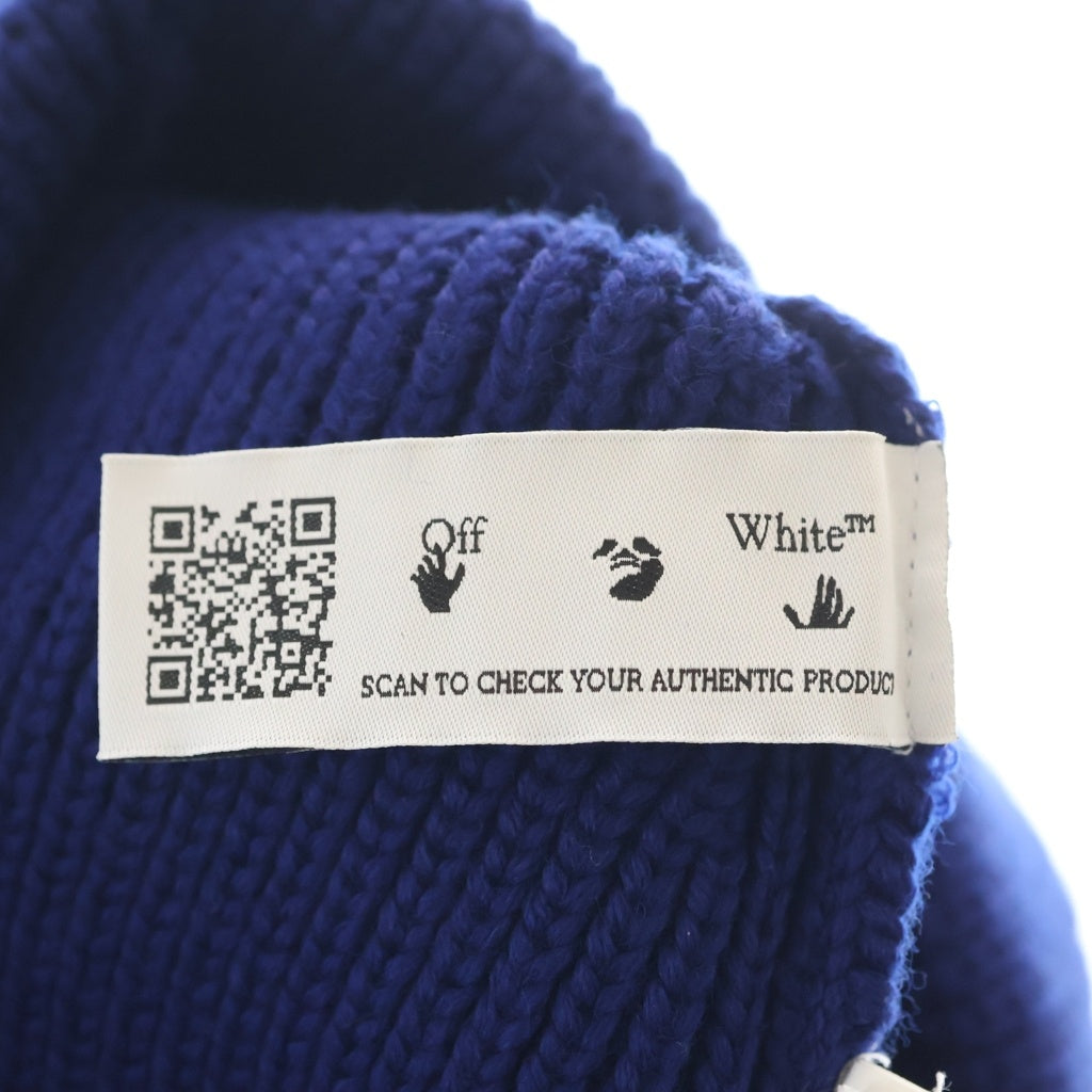OFF-WHITE(オフホワイト) 21AW Hand Off Wool Rib Beanie ハンズオフ ウール リブビーニー ニット帽 帽子 ネイビー OMLC016F21KNI001
