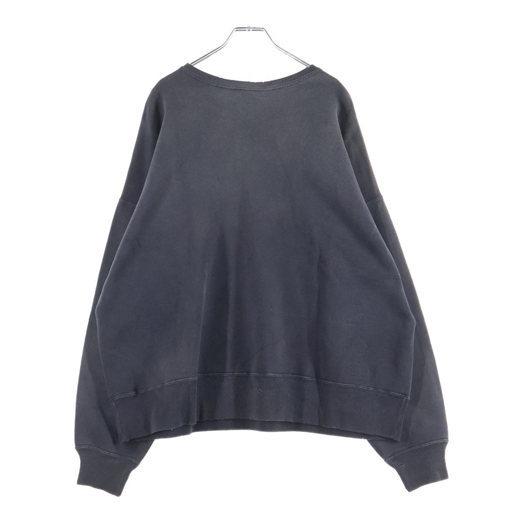 SAINT MICHAEL(セントマイケル) 24SS ×DENIM TEARS DT CRW SWEAT / ST.TEARS デニムティアーズ ダメージ加工 クルーネックスウェットトレーナー グレー SM-YS8-0000-C02