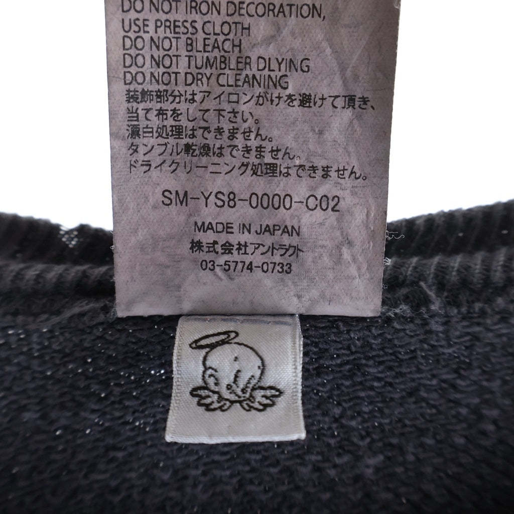 SAINT MICHAEL(セントマイケル) 24SS ×DENIM TEARS DT CRW SWEAT / ST.TEARS デニムティアーズ ダメージ加工 クルーネックスウェットトレーナー グレー SM-YS8-0000-C02