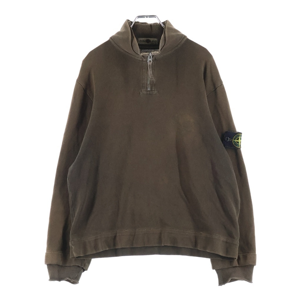 STONE ISLAND(ストーンアイランド) 00S Sweatshirt ハーフジップ ロゴワッペン ハイネックスウェットトレーナー ブラウン