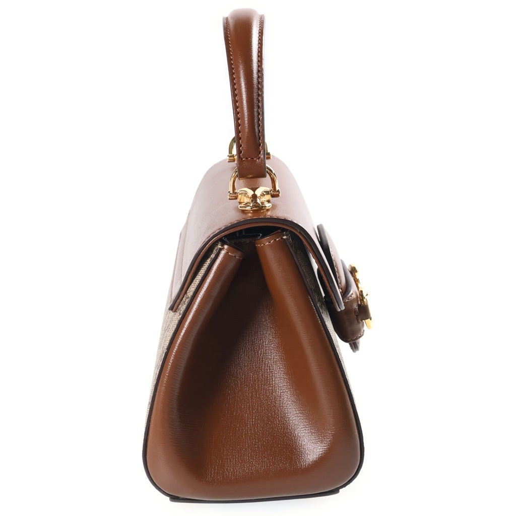 GUCCI(グッチ) Horsebit Mini Top Handle Bag ホースビット 1955 ミニトップハンドルバッグ ショルダーバッグ ベージュ 703848 レディース