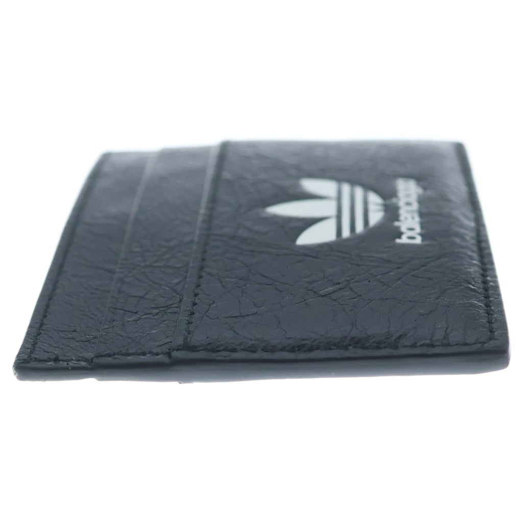 BALENCIAGA(バレンシアガ) ×ADIDAS トレフォイルロゴ カーフレザーカードケース ブラック 568148