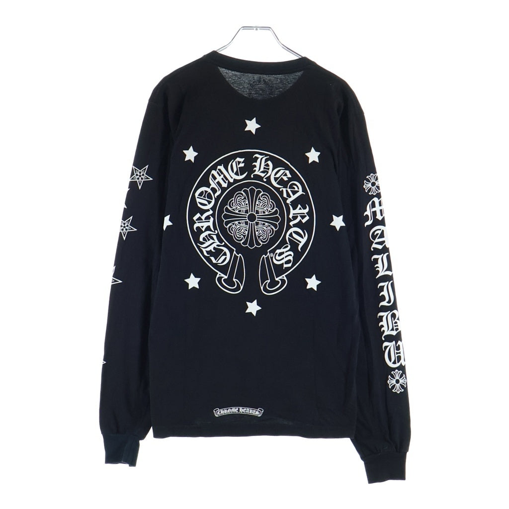 CHROME HEARTS(クロムハーツ) CH STAR L/S T-SHIRT LTD MALIBU マリブ限定 スター ホースシュープリント 長袖Tシャツ ロンT ブラック