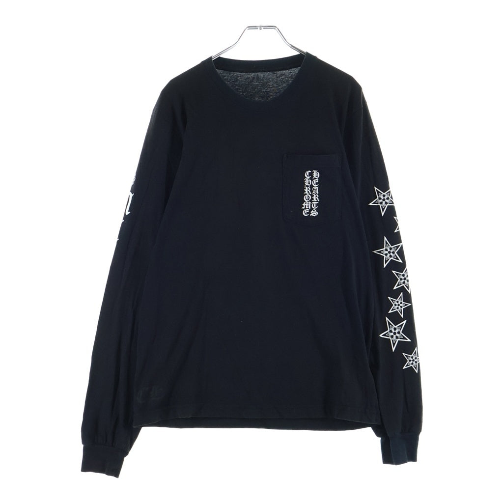 CHROME HEARTS(クロムハーツ) CH STAR L/S T-SHIRT LTD MALIBU マリブ限定 スター ホースシュープリント 長袖Tシャツ ロンT ブラック