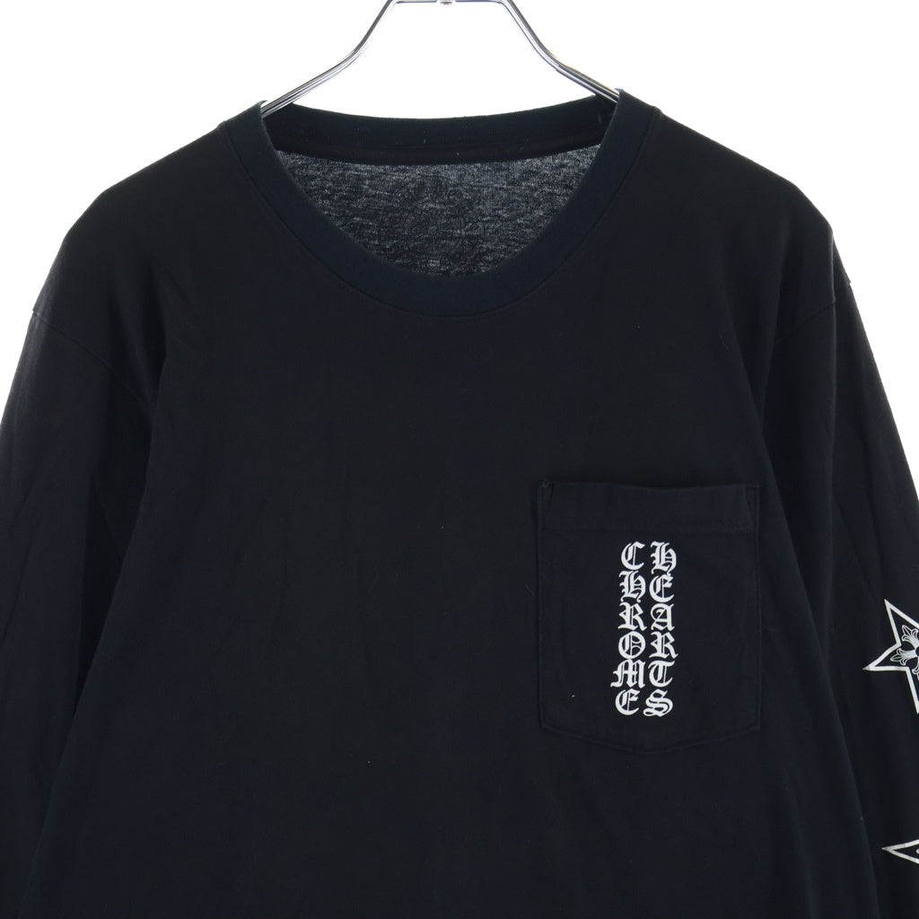 CHROME HEARTS(クロムハーツ) CH STAR L/S T-SHIRT LTD MALIBU マリブ限定 スター ホースシュープリント 長袖Tシャツ ロンT ブラック