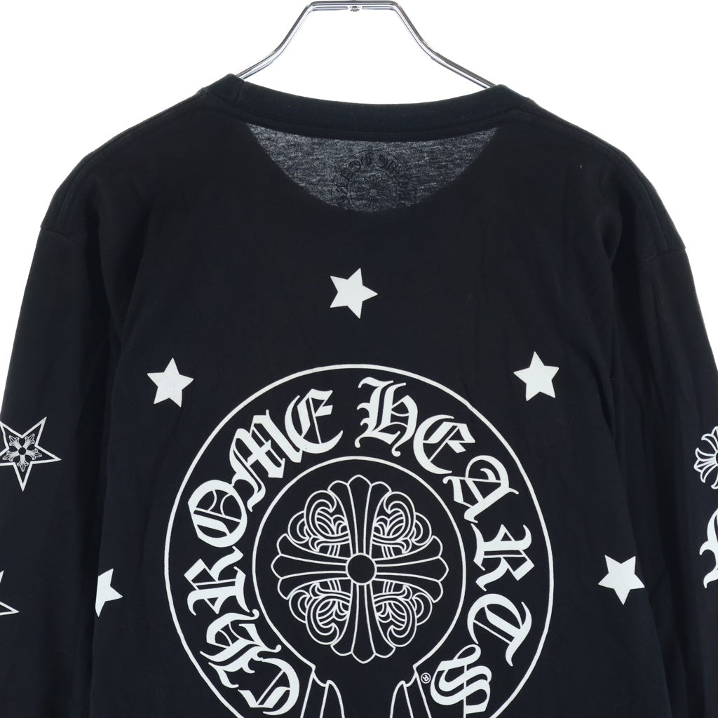CHROME HEARTS(クロムハーツ) CH STAR L/S T-SHIRT LTD MALIBU マリブ限定 スター ホースシュープリント 長袖Tシャツ ロンT ブラック
