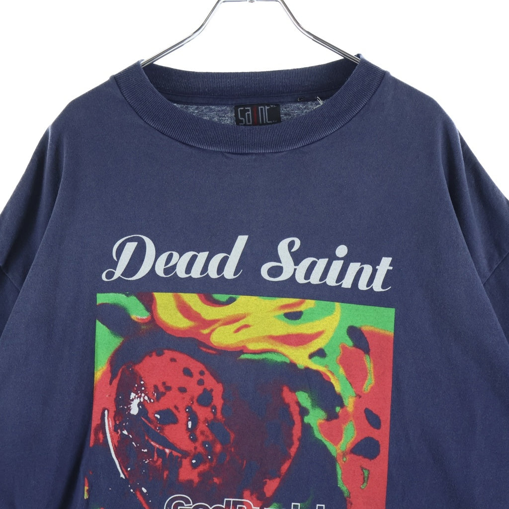 SAINT MICHAEL(セントマイケル) 24SS DEAD SAINT Tee 半袖Tシャツ カットソー ネイビー SM-YS1-0000-010