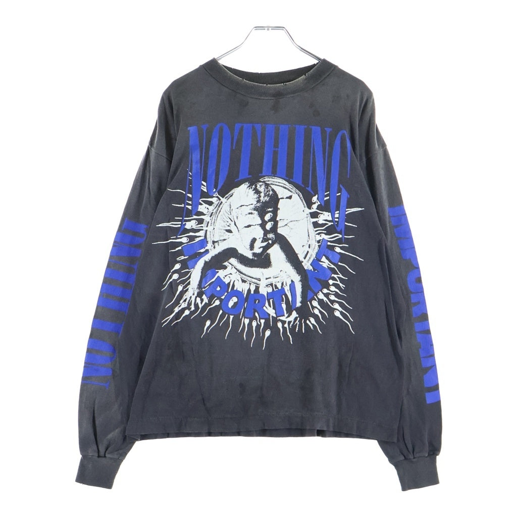 SAINT MICHAEL(セントマイケル) 24AW NOTHING IMP L/S Tee ロングスリーブ 長袖Tシャツ カットソー ブラック SM-YS1-0000-C35