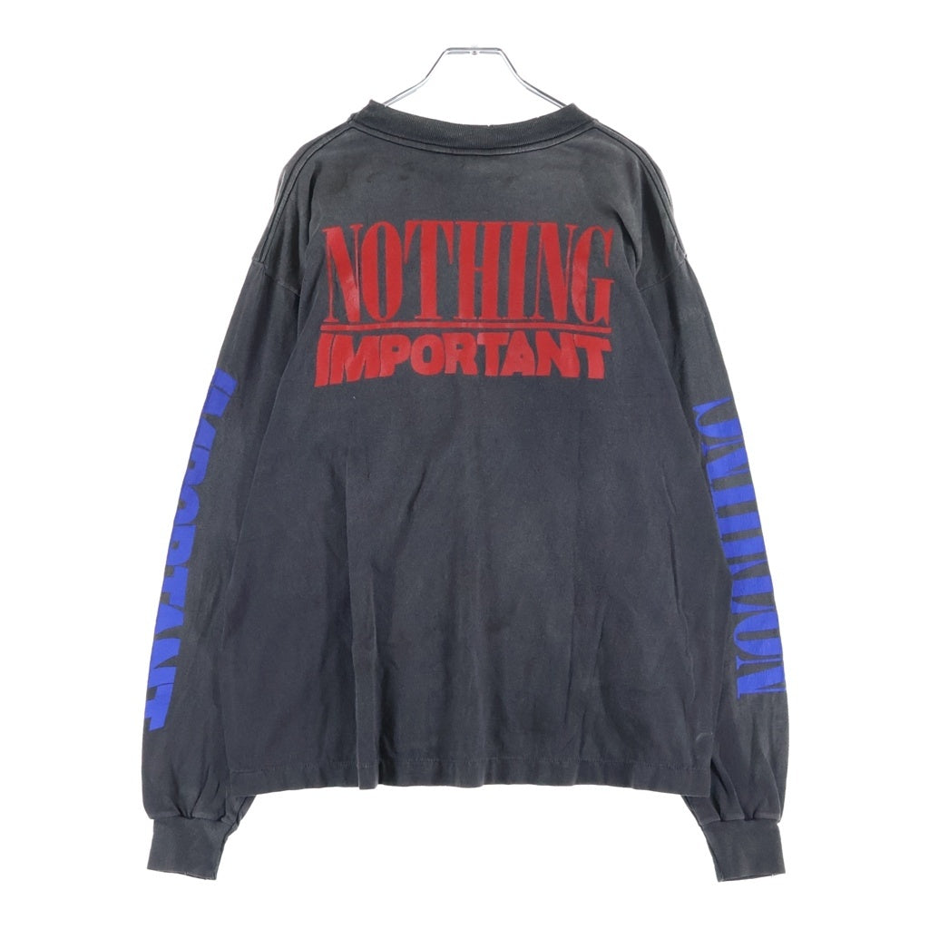 SAINT MICHAEL(セントマイケル) 24AW NOTHING IMP L/S Tee ロングスリーブ 長袖Tシャツ カットソー ブラック SM-YS1-0000-C35