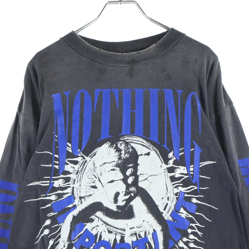 SAINT MICHAEL(セントマイケル) 24AW NOTHING IMP L/S Tee ロングスリーブ 長袖Tシャツ カットソー ブラック SM-YS1-0000-C35
