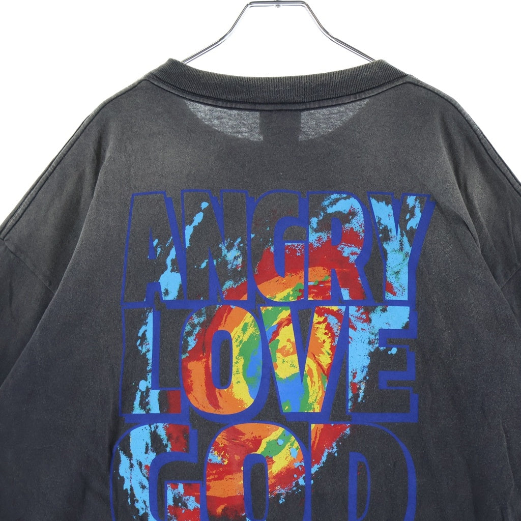 SAINT MICHAEL(セントマイケル) 24AW CP ANGRY LV GD Tee × カクタス プラント フリー マーケット 半袖Tシャツ カットソー ブラック SM-YS1-0000-C05