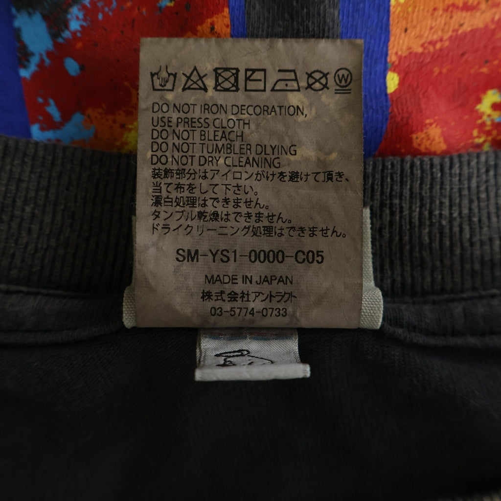 SAINT MICHAEL(セントマイケル) 24AW CP ANGRY LV GD Tee × カクタス プラント フリー マーケット 半袖Tシャツ カットソー ブラック SM-YS1-0000-C05
