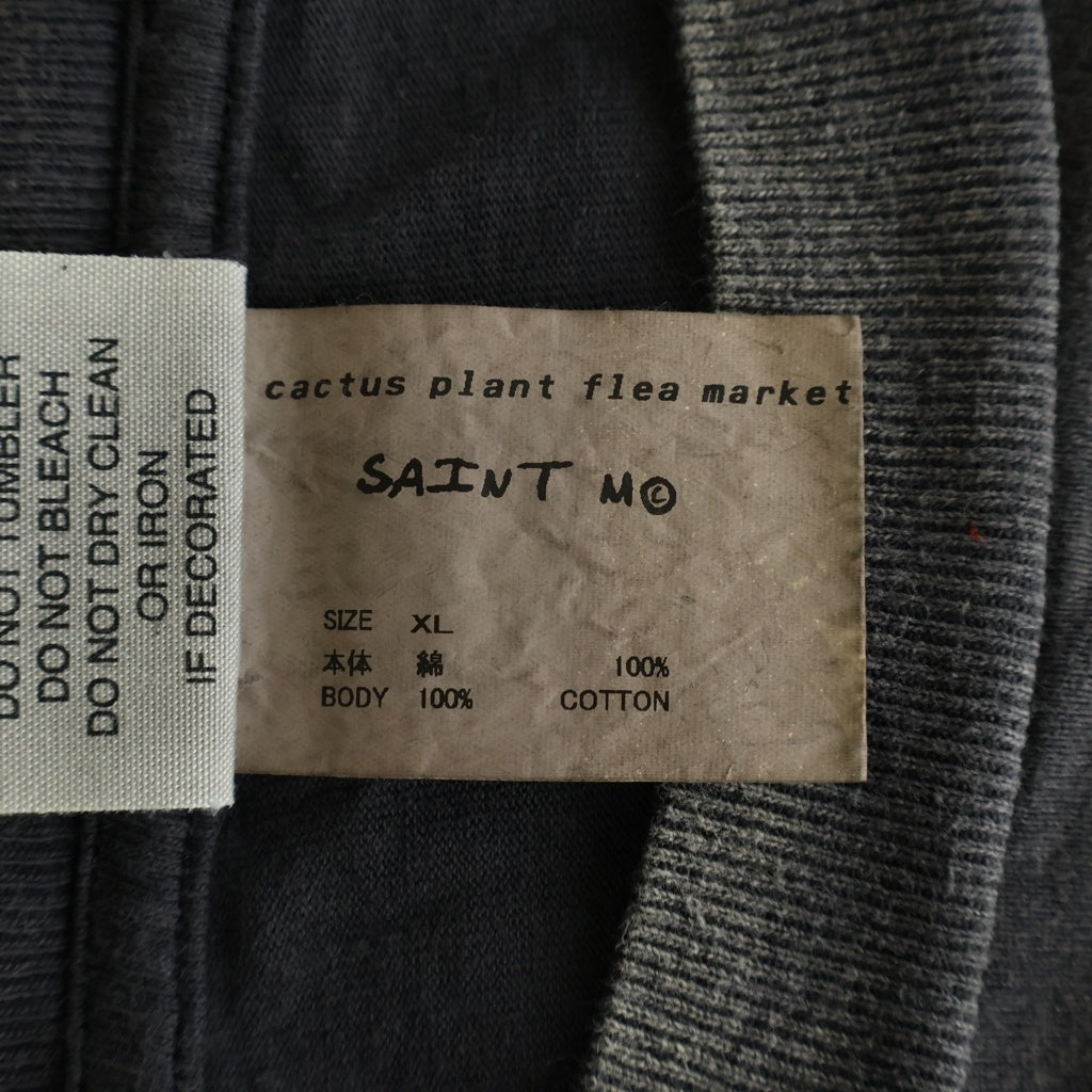 SAINT MICHAEL(セントマイケル) 24AW CP ANGRY LV GD Tee × カクタス プラント フリー マーケット 半袖Tシャツ カットソー ブラック SM-YS1-0000-C05