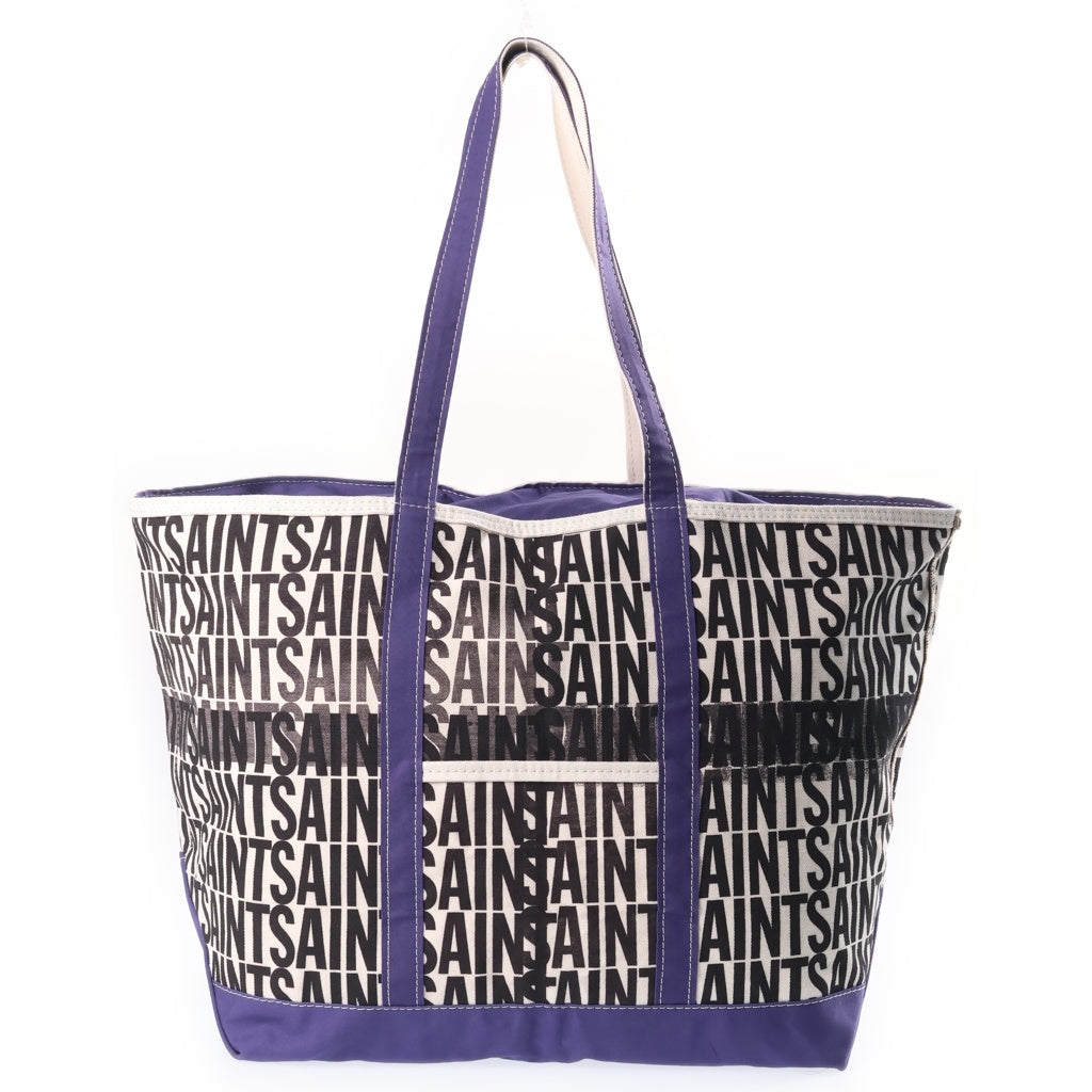 SAINT MICHAEL(セントマイケル) 24AW LOGO TOTE BAG コットン キャンバス トートバッグ パープル SM-YS1-0000-099