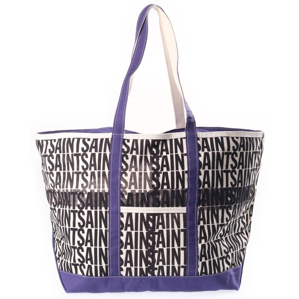SAINT MICHAEL(セントマイケル) 24AW LOGO TOTE BAG コットン キャンバス トートバッグ パープル SM-YS1-0000-099