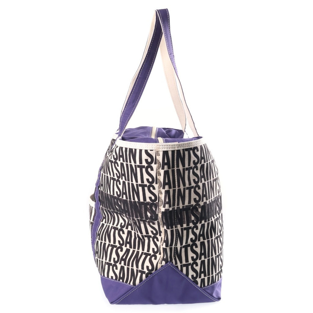 SAINT MICHAEL(セントマイケル) 24AW LOGO TOTE BAG コットン キャンバス トートバッグ パープル SM-YS1-0000-099