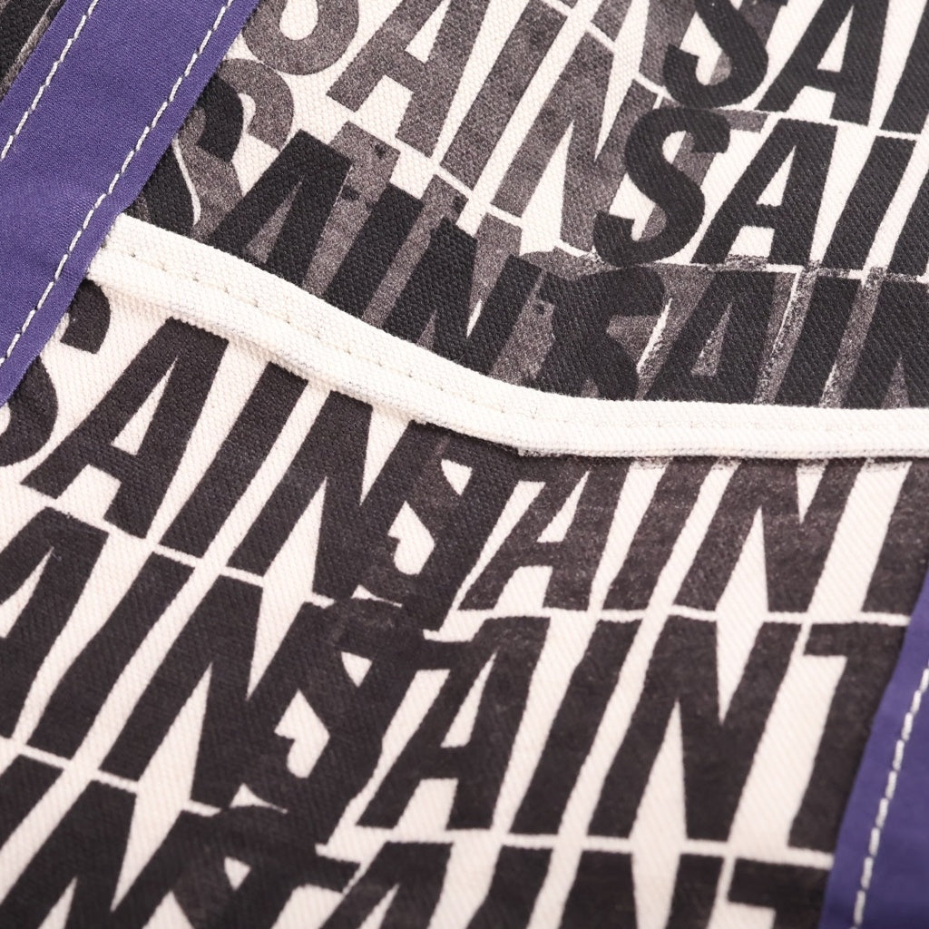 SAINT MICHAEL(セントマイケル) 24AW LOGO TOTE BAG コットン キャンバス トートバッグ パープル SM-YS1-0000-099