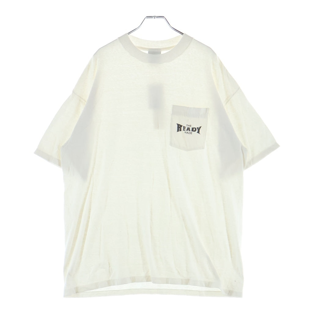 READY MADE(レディメイド) 24SS POCKET LOGO Tee ポケット ロゴ 半袖Tシャツ カットソー ホワイト RM-P01-0000-075