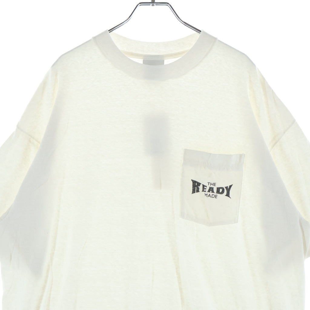 READY MADE(レディメイド) 24SS POCKET LOGO Tee ポケット ロゴ 半袖Tシャツ カットソー ホワイト RM-P01-0000-075