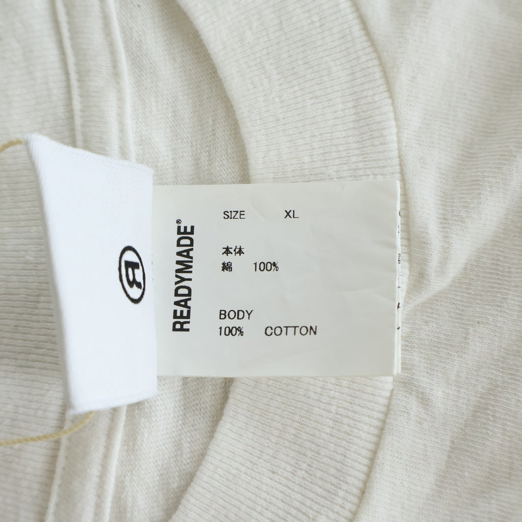 READY MADE(レディメイド) 24SS POCKET LOGO Tee ポケット ロゴ 半袖Tシャツ カットソー ホワイト RM-P01-0000-075