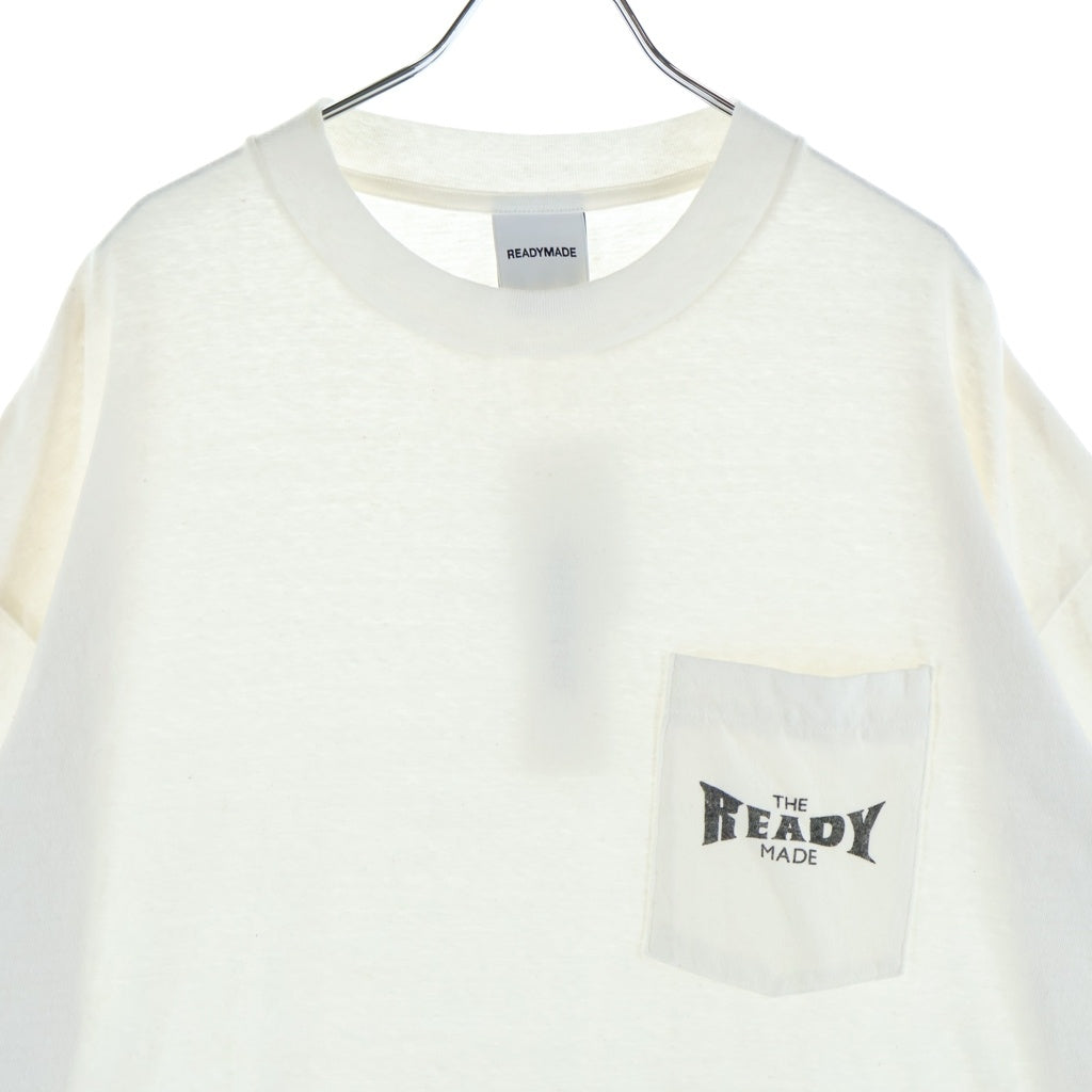 READY MADE(レディメイド) 24SS POCKET LOGO Tee ポケット ロゴ 半袖Tシャツ カットソー ホワイト RM-P01-0000-075