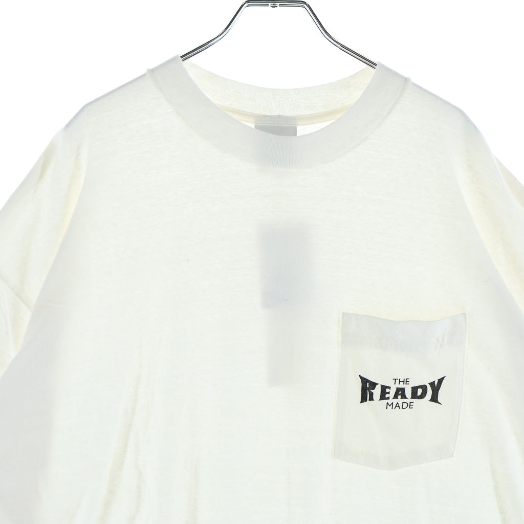 READY MADE(レディメイド) 24SS POCKET LOGO Tee ポケット ロゴ 半袖Tシャツ カットソー ホワイト RM-P01-0000-075