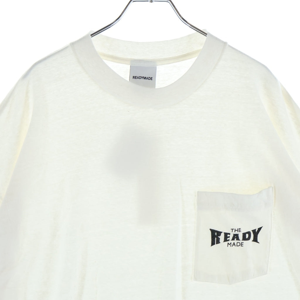 READY MADE(レディメイド) 24SS POCKET LOGO Tee ポケット ロゴ 半袖Tシャツ カットソー ホワイト RM-P01-0000-075