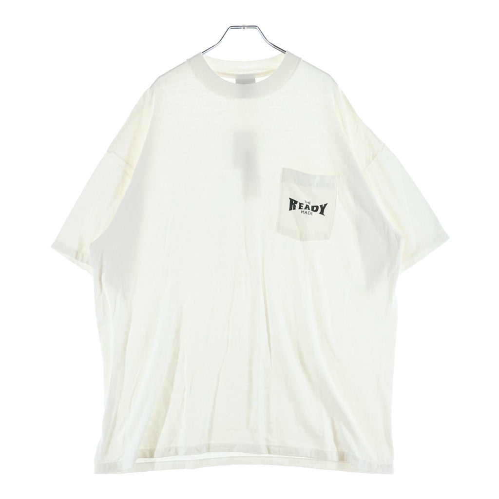 READY MADE(レディメイド) 24SS POCKET LOGO Tee ポケット ロゴ 半袖Tシャツ カットソー ホワイト RM-P01-0000-075