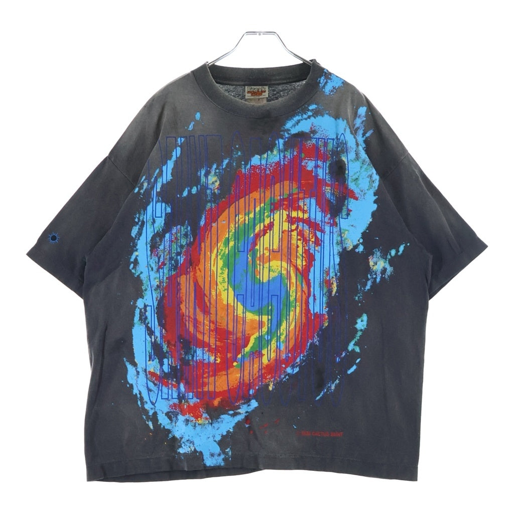 SAINT MICHAEL(セントマイケル) 24AW CP ANGRY LV GD Tee × カクタス プラント フリー マーケット 半袖Tシャツ カットソー ブラック SM-YS1-0000-C05