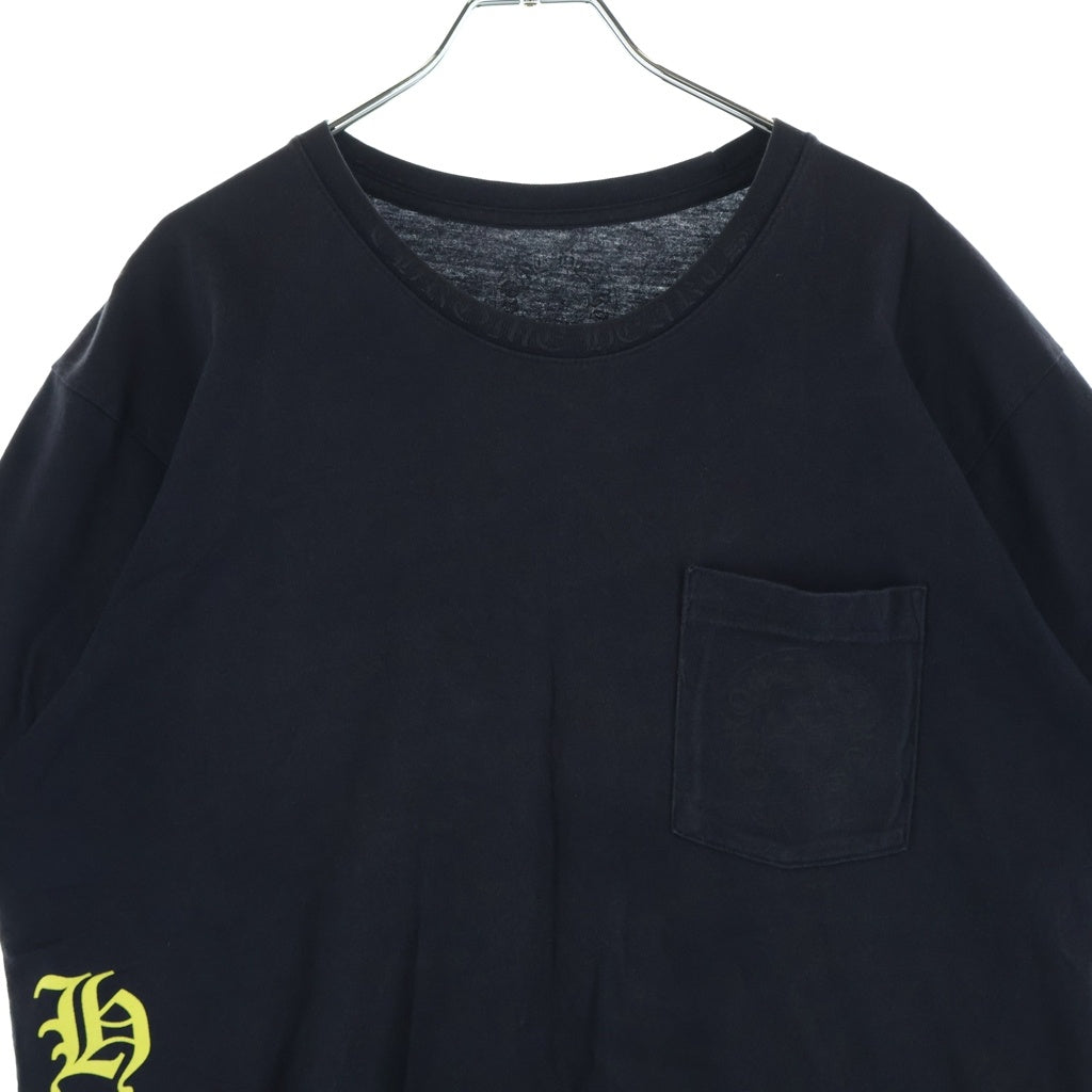 CHROME HEARTS(クロムハーツ) Neck Logo Horse Shoes Tee ネックロゴ バック ホースシューCH 半袖Tシャツ カットソー ネオン ブラック