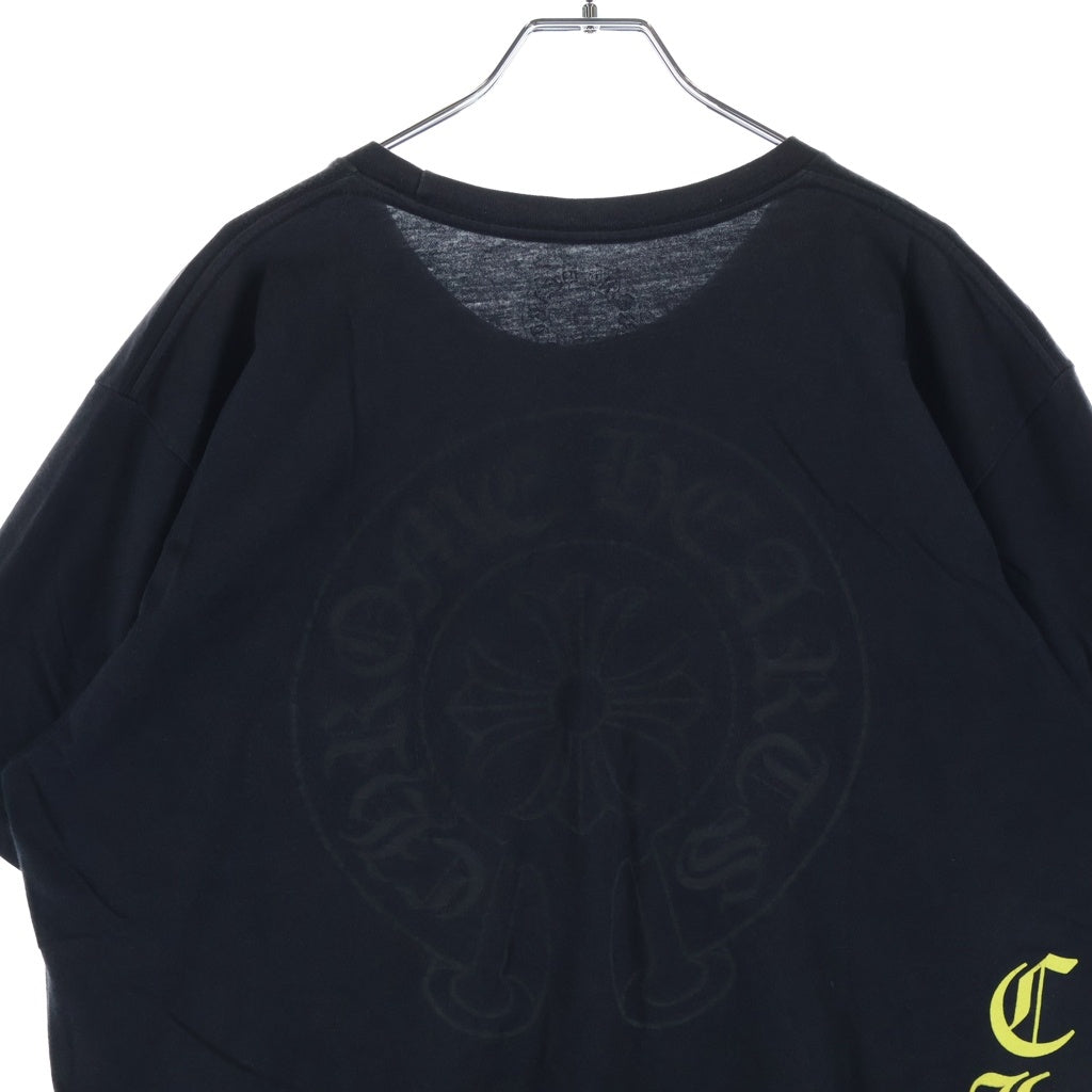 CHROME HEARTS(クロムハーツ) Neck Logo Horse Shoes Tee ネックロゴ バック ホースシューCH 半袖Tシャツ カットソー ネオン ブラック