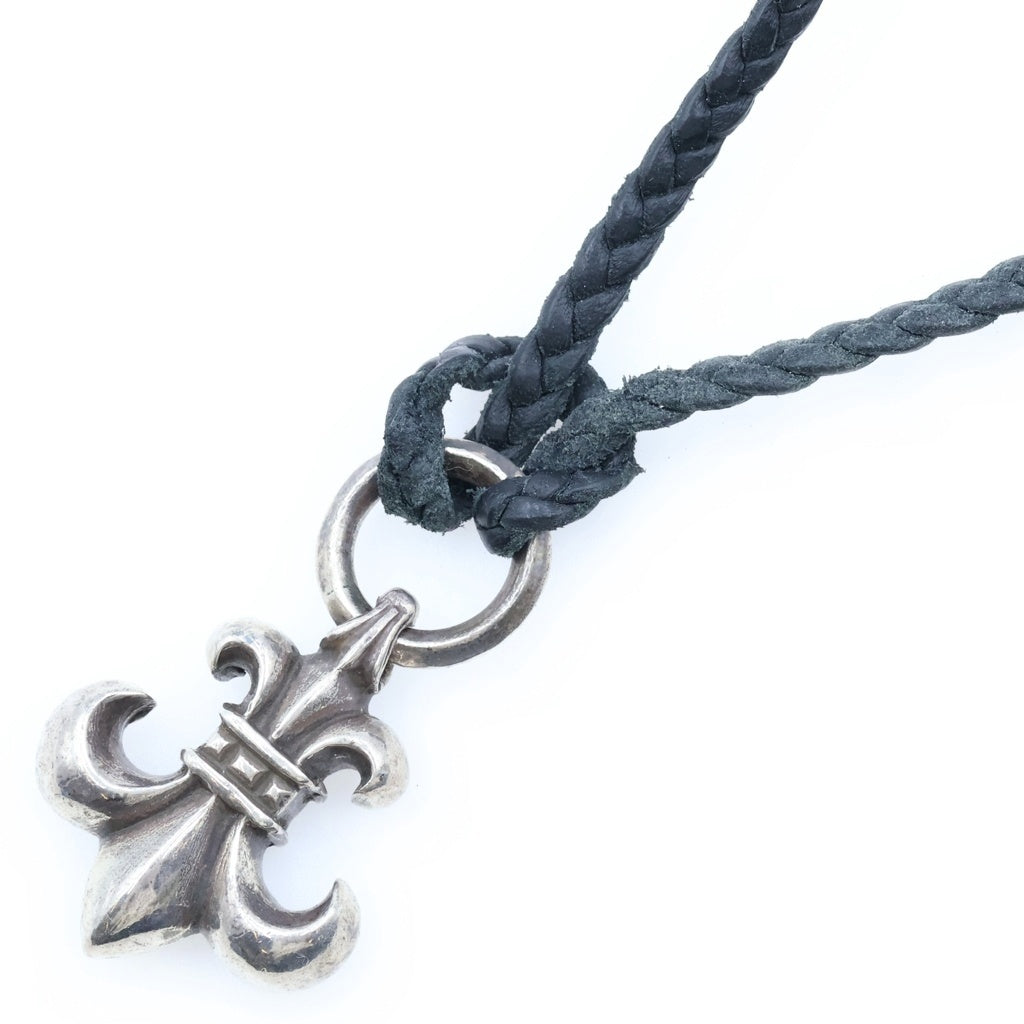 CHROME HEARTS(クロムハーツ) BS FLEUER W LEATHER BRAID BSフレア レザーブレイド ペンダントトップ シルバー