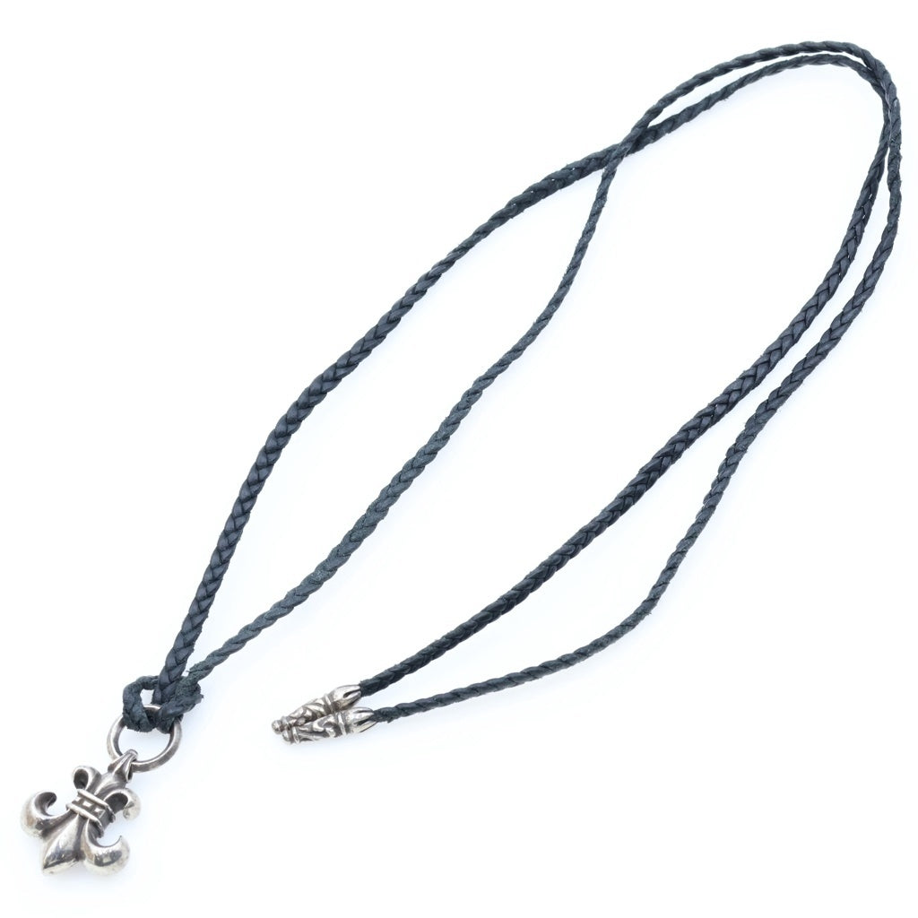 CHROME HEARTS(クロムハーツ) BS FLEUER W LEATHER BRAID BSフレア レザーブレイド ペンダントトップ シルバー