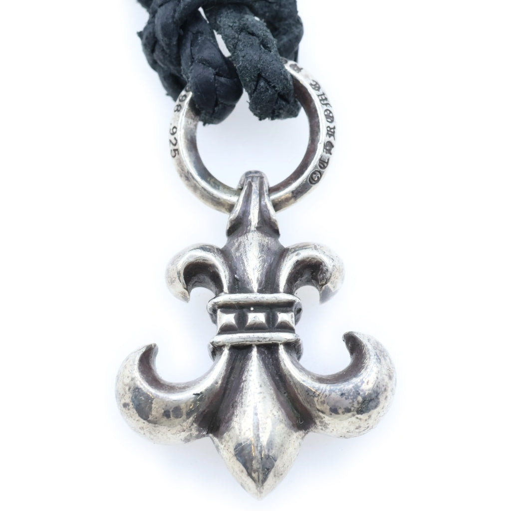 CHROME HEARTS(クロムハーツ) BS FLEUER W LEATHER BRAID BSフレア レザーブレイド ペンダントトップ シルバー