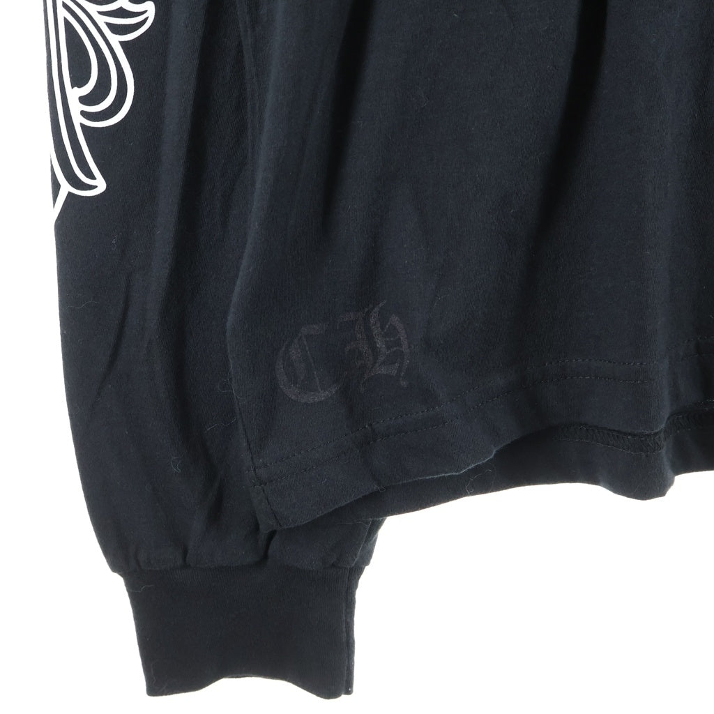 CHROME HEARTS(クロムハーツ) CH L/S T-SHIRT アームフローラル バックホースシュープリント 長袖Tシャツ ロンT ブラック