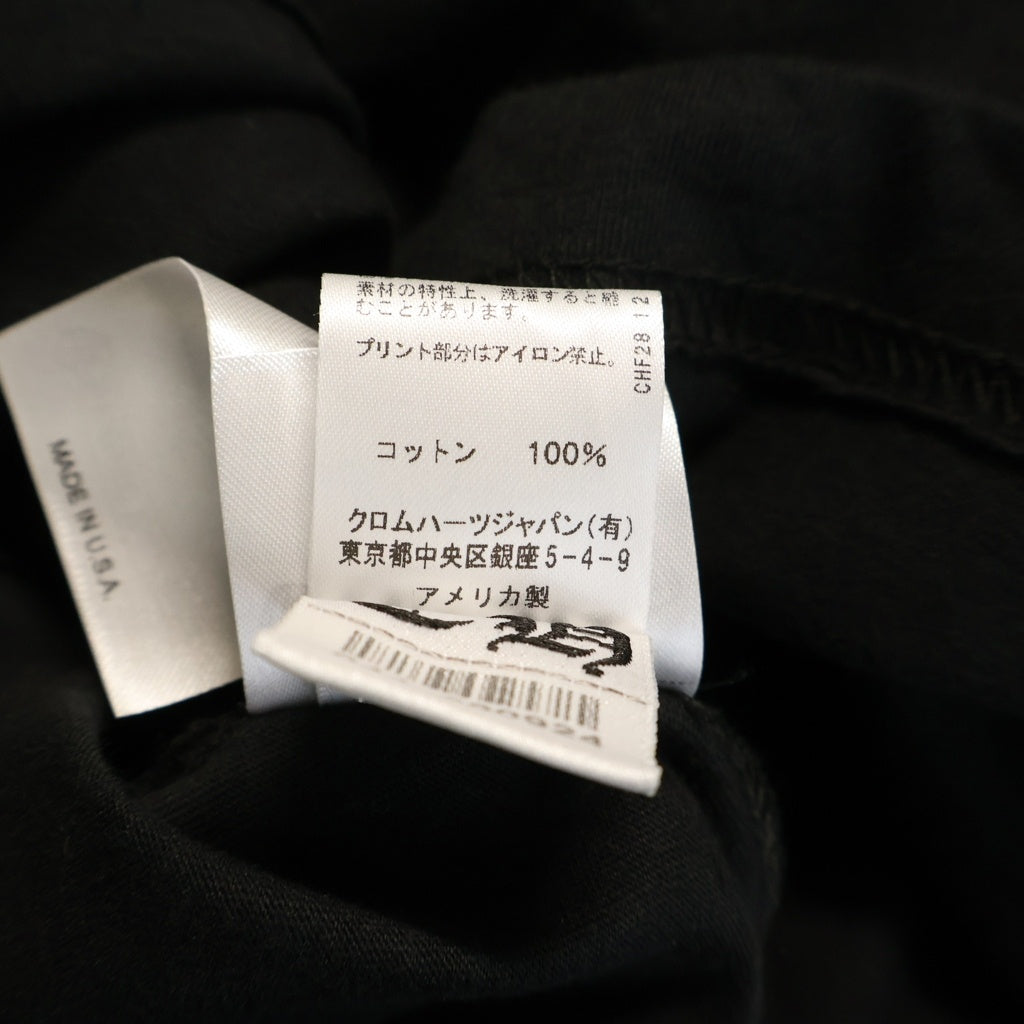 CHROME HEARTS(クロムハーツ) CH L/S T-SHIRT アームフローラル バックホースシュープリント 長袖Tシャツ ロンT ブラック