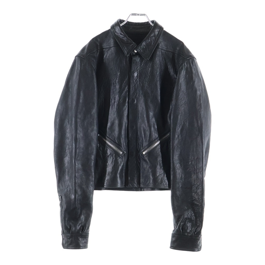 Rick Owens(リックオウエンス) 26SS TOUR ALICE SHIRT アリス ラムレザージャケット ブラック RU01F2742-LBE