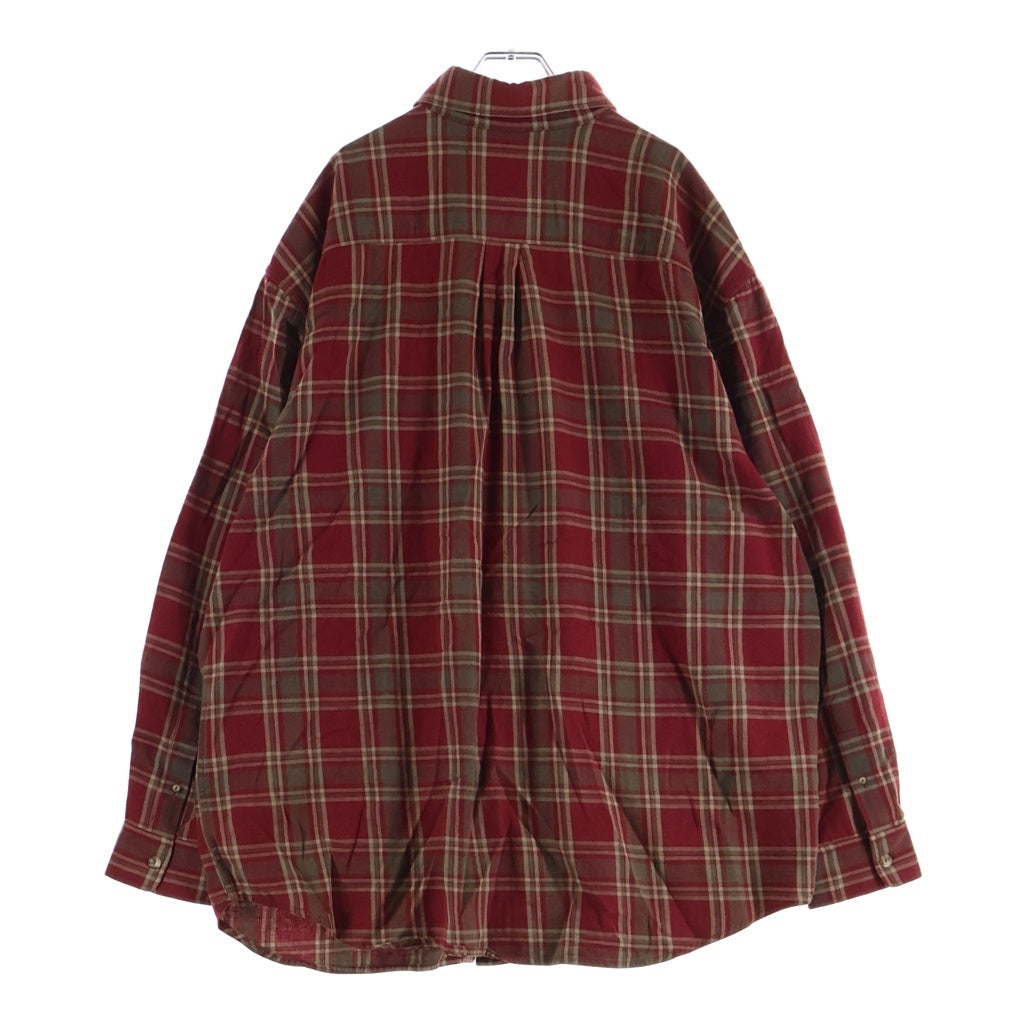 ERL(イーアールエル) Check L/S Shirt チェックシャツ レッド ERL09-B001-B007