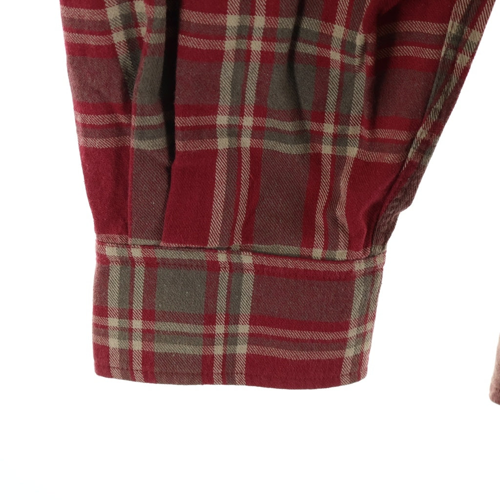 ERL(イーアールエル) Check L/S Shirt チェックシャツ レッド ERL09-B001-B007