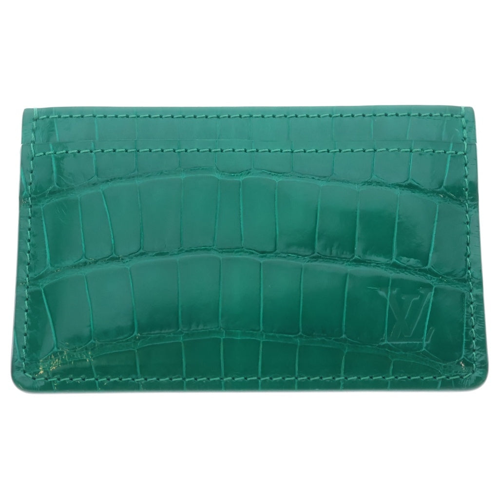 LOUIS VUITTON(ルイヴィトン) ポルトカルトサーンプル エキゾチックレザー エムロード カードケース グリーン