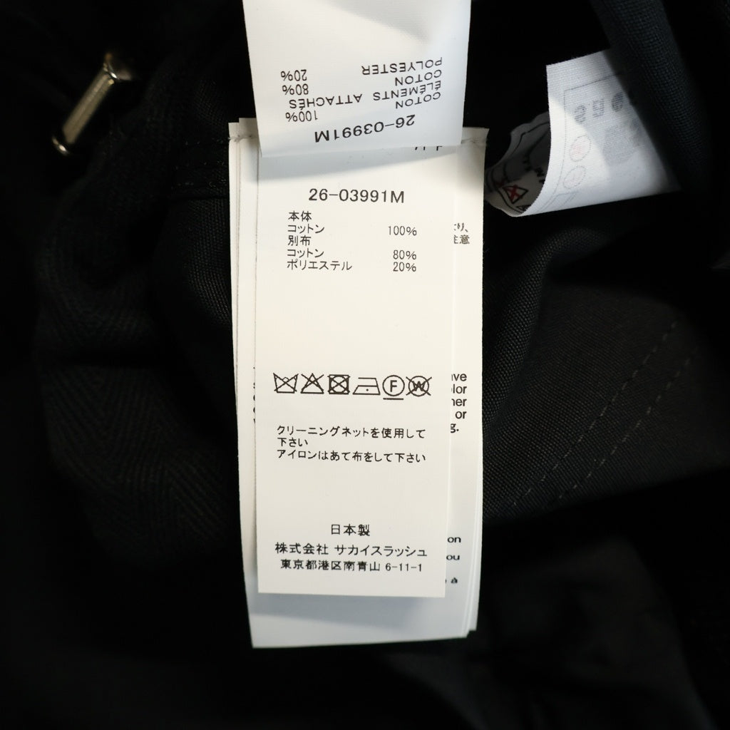 Sacai(サカイ) 26SS Carhartt WIP Duck Shirt カーハート ダックシャツ 半袖シャツ ブラック 26-03991M