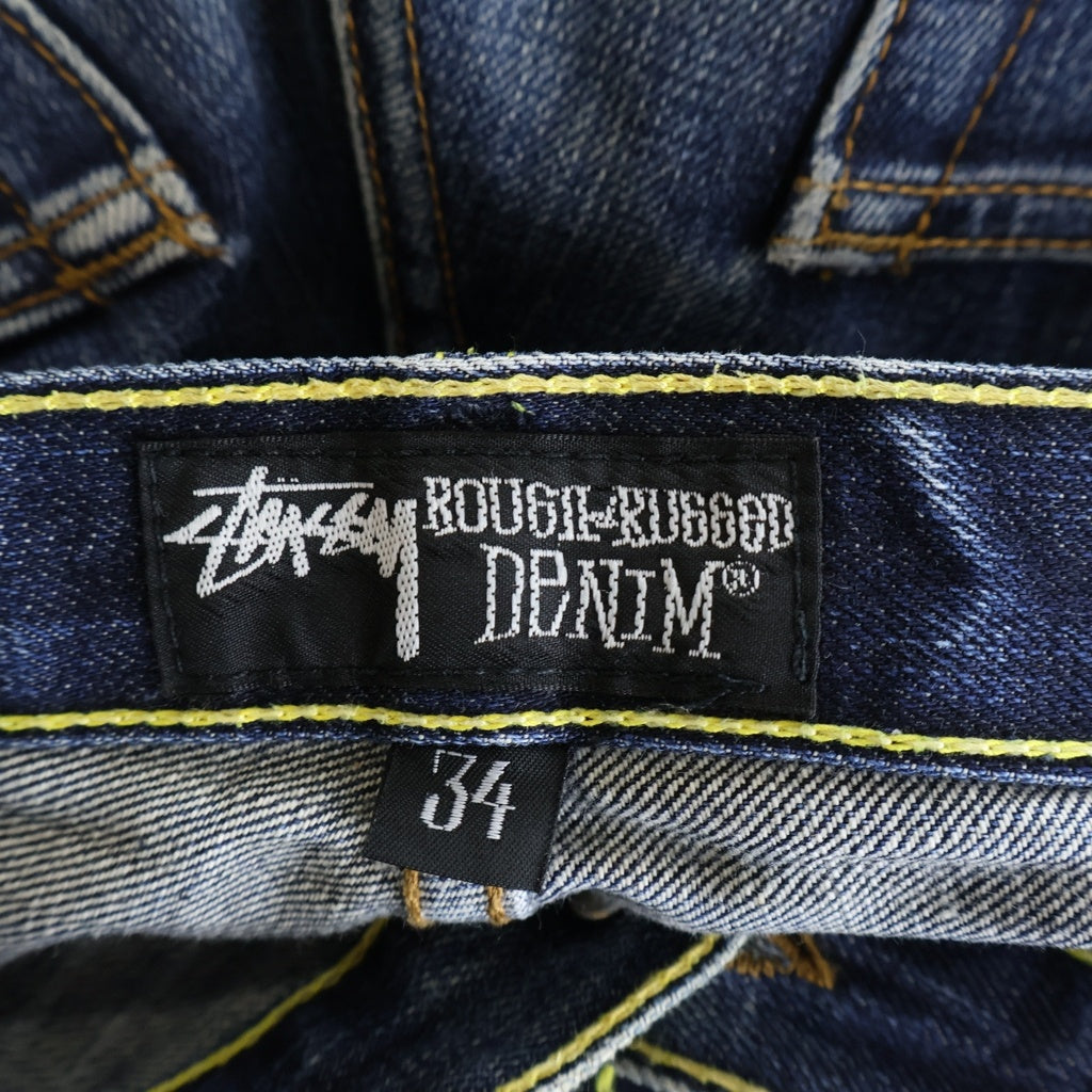 STUSSY(ステューシー) 90S‐00S OLD ROUGH and RUGGED ラフ アンド ラゲッド ボタンフライ ワイドストレート デニムパンツ ジーンズ インディゴ