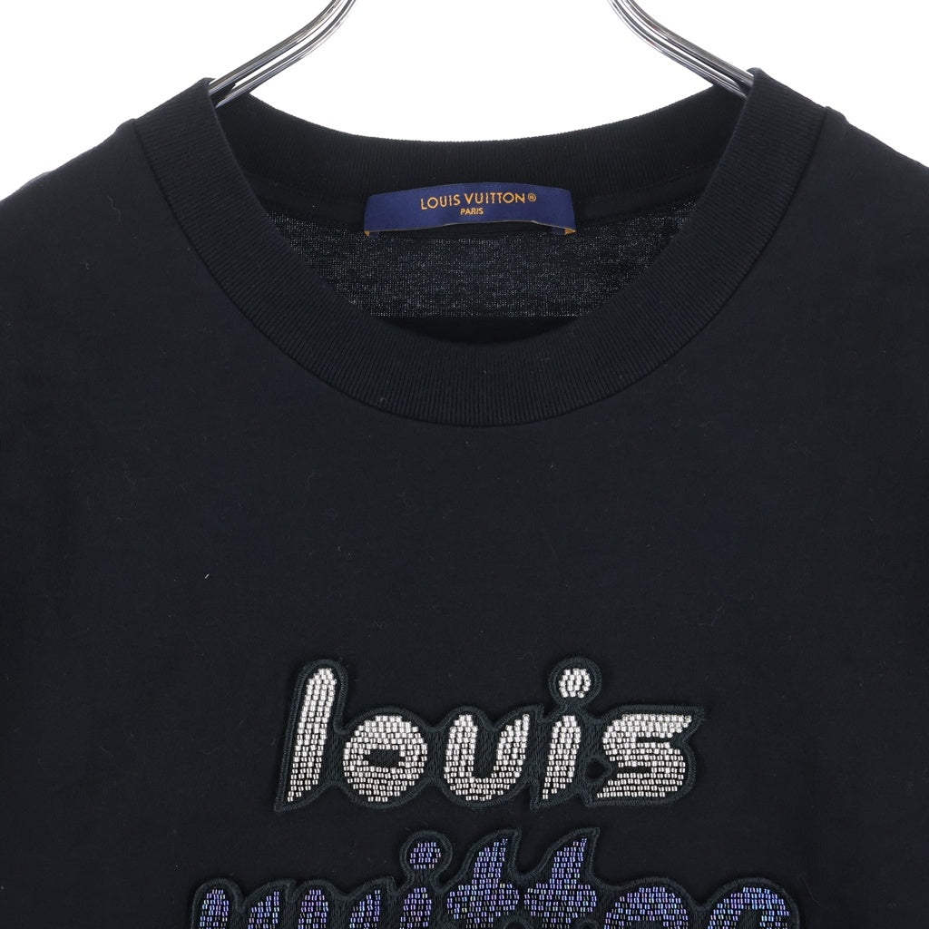 LOUIS VUITTON(ルイヴィトン) 23AW ビーズエンブロイダード クルーネック 半袖Tシャツ カットソー ブラック RM232 NPG HPY86W
